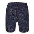 thumbnail image 4 of Naloa Navy Dark Blue Men's Beach Shorts, Surfing shorts, Swim trunks, Quick Dry Swim Trunks for Surfing Beach Fun - Small, 4 of 9