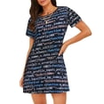 thumbnail image 1 of Saiise Fonction Code Source Motif Chemise de Nuit à Manches Courtes Col Rond Mignonne Robe de Nuit Confortable, 1 of 6
