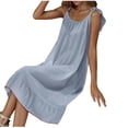 thumbnail image 4 of HomeGardon,Nightgowns for Women Sleepwear,Solid Color Soft Nightdress Women's Summer Thin Sleeveless Medium Length Large Size Home Wear,M-XXXL, 4 of 5