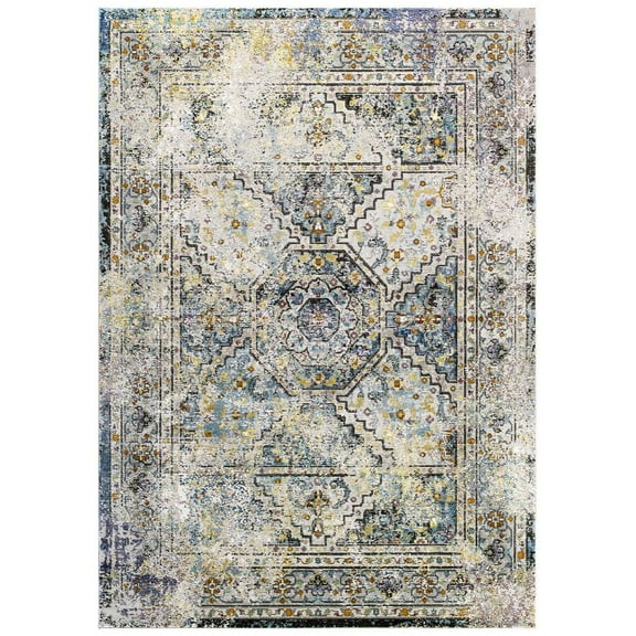 Tribute Ember Contemporary Modern Vintage Mosaic 5x8 Area Rug