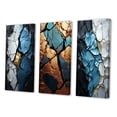 thumbnail image 3 of Designart "Turquoise Tranquility Marble Art in Turquoise, White, and Gold I" Abstract Painting Wall Art Set Of 3 - Modern Gold Canvas Set For Living Room Decor, 3 of 6