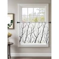 thumbnail image 2 of Sheer Curtains 45 Inch Length, Black Branches Semi Sheer Curtains Light Filtering Window Treatment, Modern Abstract Art Forest Silhouettes Privacy Voile Drapes for Living Room Bedroom 52x45 Inch, 2 of 7