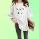 thumbnail image 2 of Camiseta de mujer estampada, manga corta, cuello redondo, camiseta holgada de verano, blanco, XXL seitruly AP001204-32B, 2 of 7