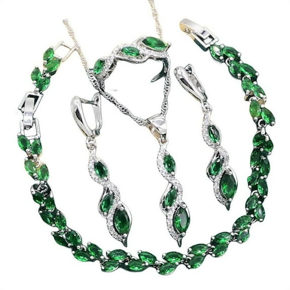 Giffor 4pcs Luxury 18K Plated Gold Formal Jewelry Set For Women,Stud Earrings, Bracelet,Rings And Necklace Set,For Weddings,Party,Mother's Birthday Gifts