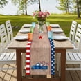thumbnail image 4 of Table Runners 72 Inches Long Dress Scarves, Independence Day Farmhouse Kitchen Table Runner, Coffee Tablerunners, Gnomes Truck Star Flag Wooden Grain 16x72 Inch, 4 of 9