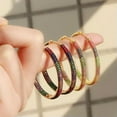 thumbnail image 4 of Multicolor Gold Color CZ Big Round Hoop Earring for Women Luxury Fashion Jewelry, 4 of 9