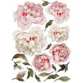 thumbnail image 3 of Calcomanía de pared de peonías florales, flores de ramo de peonía, pegatina de pared extraíble para pelar y pegar, 3 of 5