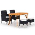 thumbnail image 1 of vidaXL 5 Piece Garden Dining Set Black, 1 of 5