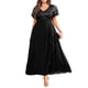 thumbnail image 2 of Vestidos formales de talla grande de Pinup Fashion, vestidos negros para bodas, invitados, noches, lentejuelas, elegante, gala, baile de graduación, vestido largo con mangas para mujer 2025, 2 of 8