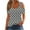 Gray, variant on Womens Summer Trendy Cold Shoulder Short Sleeve T Shirts Criss Cross Casual Loose Tunic Shirts Tops Blouses Blue,S