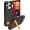 Flood Black, variant on ZAGG Sedona Snap Case with Kickstand for iPhone 17 Pro - Red Light & Blue Drop Protection (13ft/4m) Multi-Layer Protection with Camera Button MagSafe Phone Case with Impact-Absorbing Bumpers