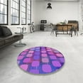 thumbnail image 4 of Ahgly Company Machine Washable Indoor Round Transitional Purple Area Rugs, 8' Round, 4 of 7