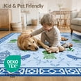 thumbnail image 4 of ODIKA 2'x3' Sky Blue Pavilion Garden Estate Washable Accent Rug Traditional Ornate Chinoiserie Motifs With Decorative Urns Songbirds for Bedroom, Nursery, RV, Pet Friendly, Bedside Mat, 4 of 7