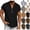 Black, variant on T-Shirts Men,Casual Button-Up Half V-Neck Tops Solid Color Short-Sleeve Tees Blue 2XL