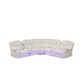 thumbnail image 6 of Challenger Modern Style Recliner Sectional Sofa made with Wood in Ice, 6 of 17