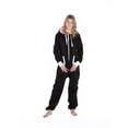 thumbnail image 2 of Big Feet Black Hoodie Jumpsuit Hooded Playsuit One Piece Sleeper Loungewear, 2 of 4