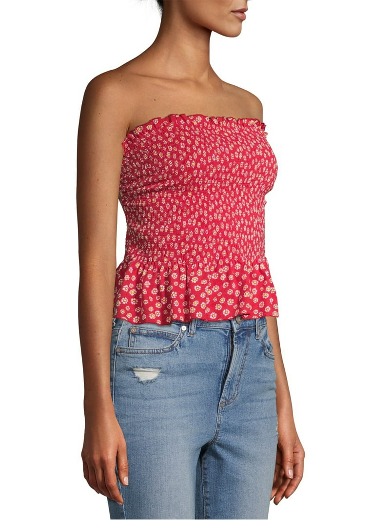 No Boundaries Juniors' Smocked Tube Top - Walmart.com