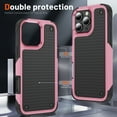 thumbnail image 2 of Dteck Case for iPhone 16 Pro,Shockproof Silicone Heavy Duty Dual Layer Protective Hard PC Textured Back & Soft Bumper Cover for iPhone 16 Pro,Pink, 2 of 7