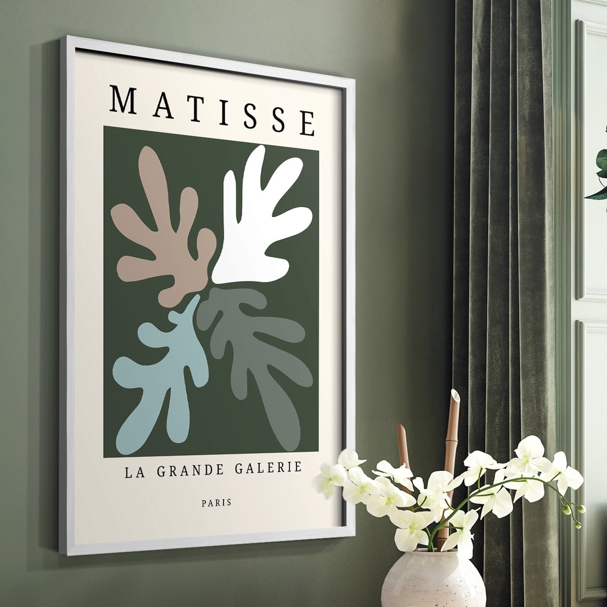 Matisse CCCLXXXIV in White Solid Wood 11 x 14 Framed Print