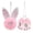 2PC Pink, variant on Easter Rabbit Body Welcome Sign Pendant Wreath for Front Doors, Easter Bunny Farmhouse Spring Decor for Front Porch, Garden, Yard & Indoor Outdoor (Gray)