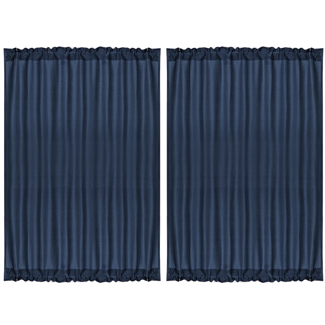 Unique Bargains 2Pack Rod Pocket Door French Curtains Navy Blue 54" x