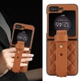thumbnail image 6 of TECH CIRCLE Case for Galaxy Z Flip 5, Classic PU Leather Adjustable Wristband Kickstand Anti-Scratch Shockproof Protection Cover for Samsung Galaxy Z Flip 5 5G 2023,Brown, 6 of 8
