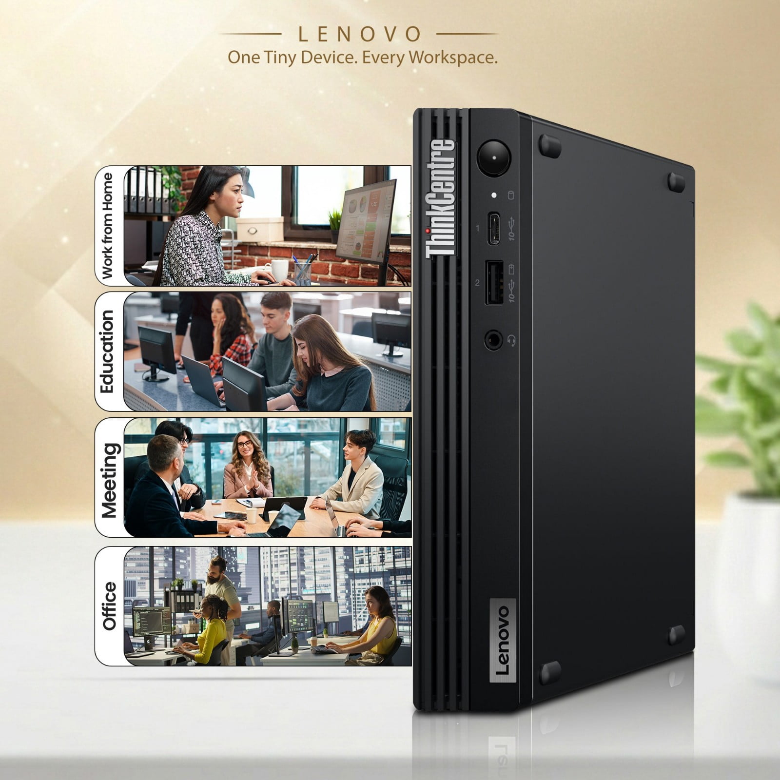 Restored Lenovo ThinkCentre M75q G2 Tiny Desktop Computer — AMD Ryzen 3 PRO 5350GE Upto 4.2GHz — 16GB DDR4 RAM — 128GB SSD — Keyboard & Mouse — WiFi — Mini PC — Windows 11 Pro (Refurbished)