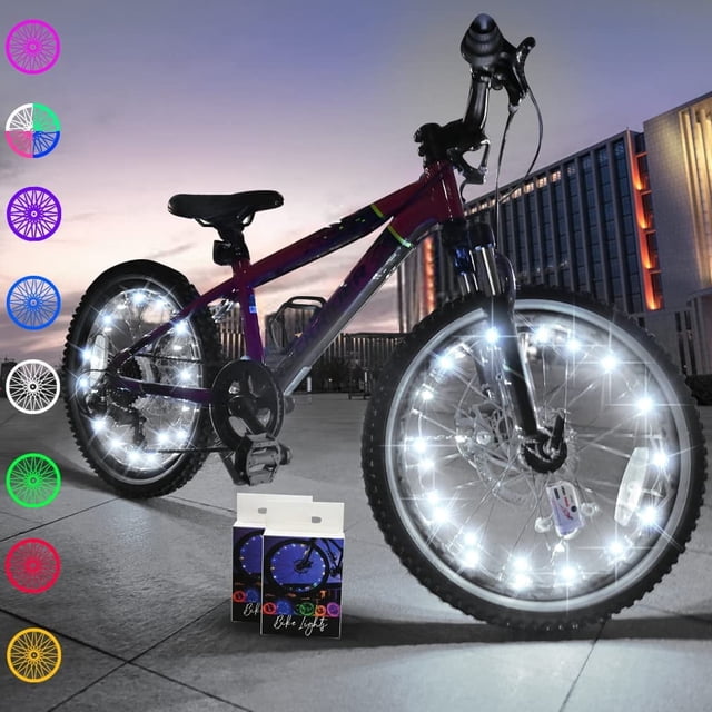 YOPTOP Ultra Bright LED Bike Wheel Lights For Night Riding Safety - Spoke Lights - Cycling Accessories For Enhanced Visibility,white