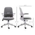 thumbnail image 3 of Vinsetto Chaise de Bureau Chaise de Bureau en Tissu avec Accoudoirs Relevables Siège Pivotant Gris, 3 of 10