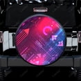 thumbnail image 2 of Motif Futuriste Housse de Roue de Rechange Universelle en Polyester pour Remorque RV SUV Camion Campeur, 2 of 5