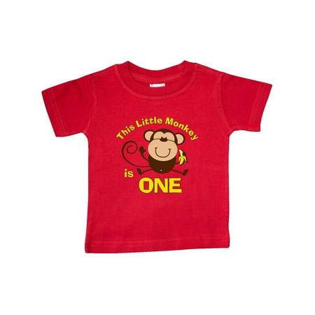 - Little Monkey 1st Birthday Boy Baby T-Shirt