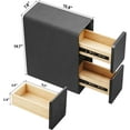 thumbnail image 4 of 7.8" W Faux Leather Narrow Nightstand, Modern Fully-Assembled Bedside Table with 2 Drawers, Wood Night Stand Small Accent End Table & Side Table for Bedroom Living Room, Black, 4 of 8