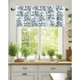 thumbnail image 2 of Blue Floral Kitchen Valances for Windows Vintage Abstract Botanical Pattern Valance Curtains&nbsp; for Kitchen /Living Room/Bedroom/ Bathroom Decor, 54"x18 " ,Rod Pocket 1 Panel,, 2 of 7