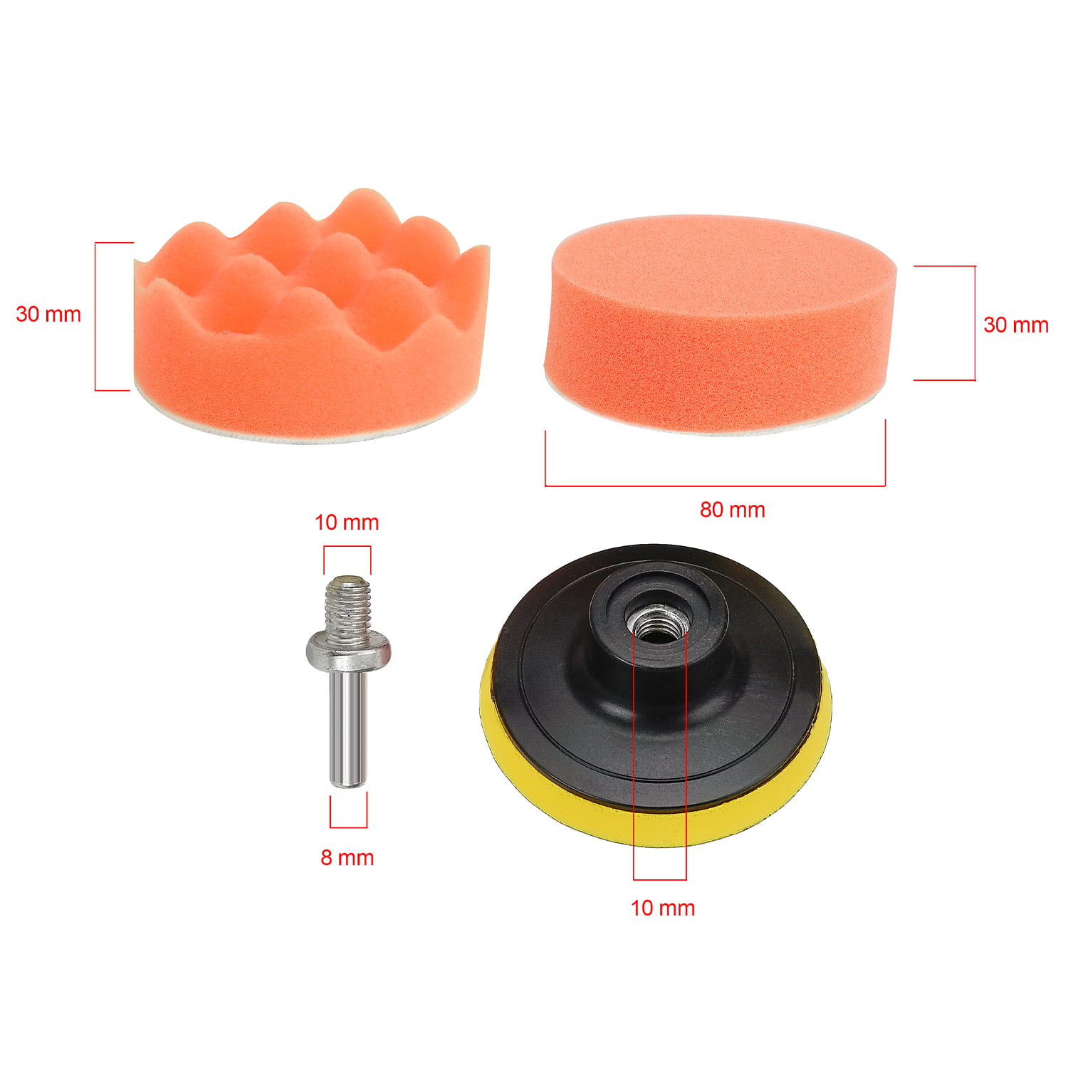 RAM-PRO 3 Car Buffing and Wax Polishing Pad Kit - Drill Attachment Tool  with Fastener Wheels