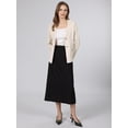 thumbnail image 2 of INSPIRE CHIC Women's Sweater Blazer Business Casual Lapel Neck Button Knit Suit Jacket with Pockets XL Beige, 2 of 5