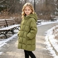 thumbnail image 4 of Xdegoge Girls Long Puffer Coat Hooded Quilted Thick Winter Warm Jacket with Buttons and Pockets for Kids Outdoor Snow Heavyweight Outerwear, 4 of 6