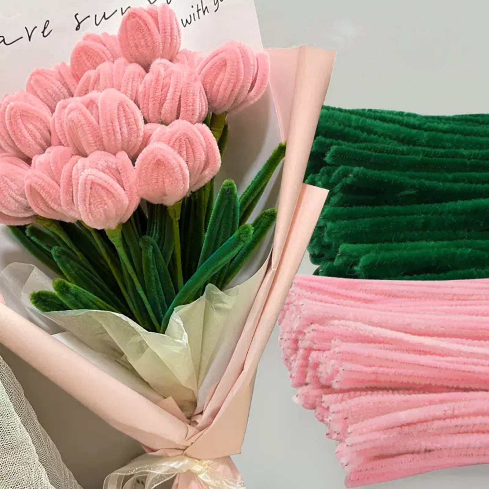 Finyoffiy Kit de nettoyage de tuyaux - Fournitures d'artisanat - Kit de  fabrication de bouquets de tulipes - Bâtons pelucheux - Matériaux de  décoration - Cadeau (violet) : : Cuisine et Maison