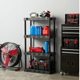 thumbnail image 6 of Hyper Tough Black Plastic 4-Tier Shelving Unit, 280 lb Capacity, 56.2x30x13.8 Inches, 6 of 8