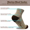 thumbnail image 2 of 70% Merino Wool Socks 3 Pairs Set - Low Ankle - Men and Woman Outdoor & Hiking All Season SocksUnisex Merino Wool Low Ankle Socks 3 Pairs Set - Men and Woman Outdoor & Hiking All Season Socks, 2 of 7
