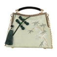 thumbnail image 1 of Guardurnaity Bolso de borlas con correa retro, 23,5 x 10 x 18 cm, bordado chino Hanfu, decoración de cadena (verde) Bolsas de mensajero y de hombro verde claro, 1 of 6