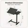thumbnail image 2 of Mobile Rolling Tilting Overbed Table in Black, Height Adjustable Laptop Desk, Multi-Functional Bedside Table Perfect for Bed, Sofa, Study and Office Environment, 2 of 9