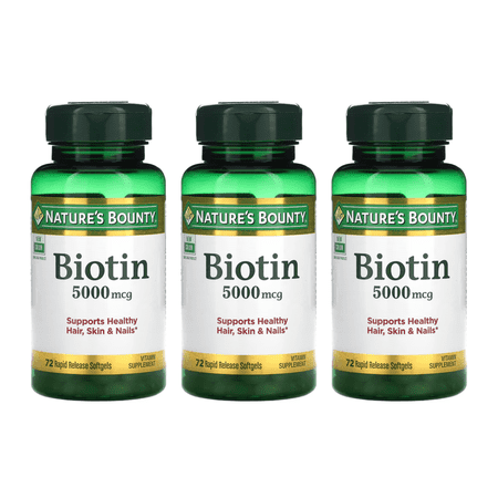 Nature's Bounty Biotin 5000 mcg Liquid Softgels 72 ea (Pack of 3)