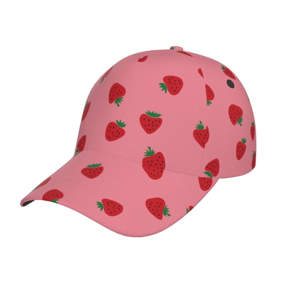 Kdxio Unisex Strawberries Pattern Baseball Cap Unisex Washed Classic Adjustable Hat