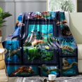 thumbnail image 2 of Flannel Fleece Blanket Throws Sea Turtle Lightweight Plush Soft Cozy Warm Blanket for Living Room Couch Chair Bed Sofa Office,60X80 inches, 2 of 6
