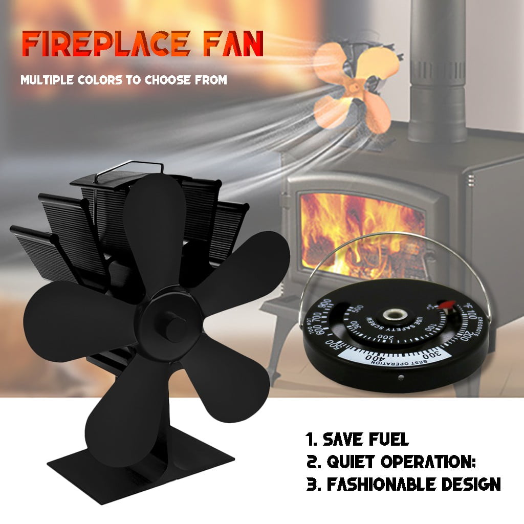 RnemiTe-amo Deals！Cooling Fan Fireplace Fan For Wood Stove,5 Blades,  Environmentally Friendly And Efficient - Walmart.com