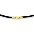 thumbnail image 4 of Auriga Fine Jewelry 14K Yellow Gold 2mm 18in Black Leather Cord Necklace 18inch for Women, 4 of 8