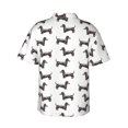 thumbnail image 3 of Picia Dachshund Dog Puppy Gentle Cotton Regular Fit Short Sleeve Casual Hawaiian Shirt for Men-Small, 3 of 9