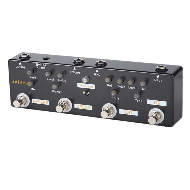Pedal de efectos de modo, pedal de efectos de guitarra, pedal de efectos de guitarra de 5 vías, pedal de efectos de metal, máxima eficiencia