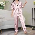 thumbnail image 2 of Niñas Ropa Color Sólido Manga Corta Traje de Hogar 60% Algodón 40% Lino, Invierno Bebé Niños Ropa Conjunto para Niño Pequeño, 2 of 7
