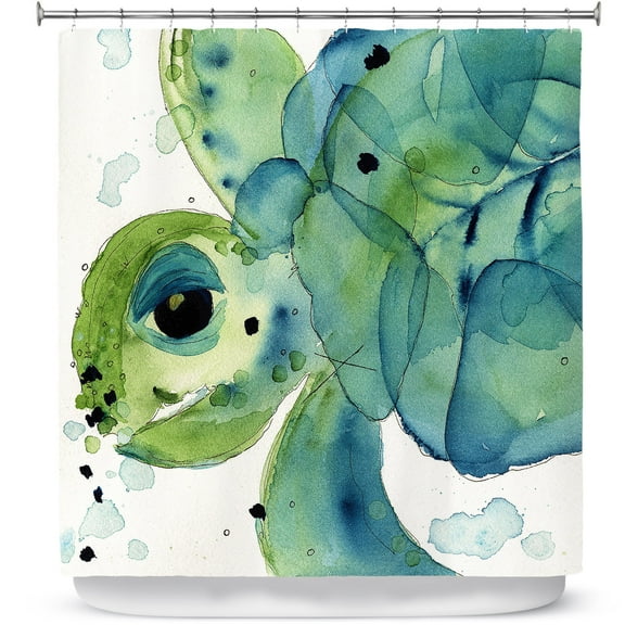 Shower Curtains 70" x 93" from DiaNoche Designs by Dawn Derman - Sea Turtle